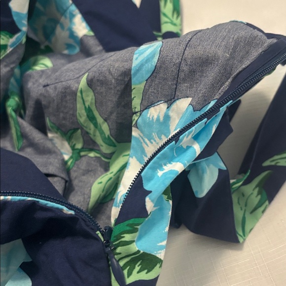 Talbots Navy Piper Pleated Midi Skirt SZ 20W Plus Size A Line full skirt floral - Picture 9 of 11